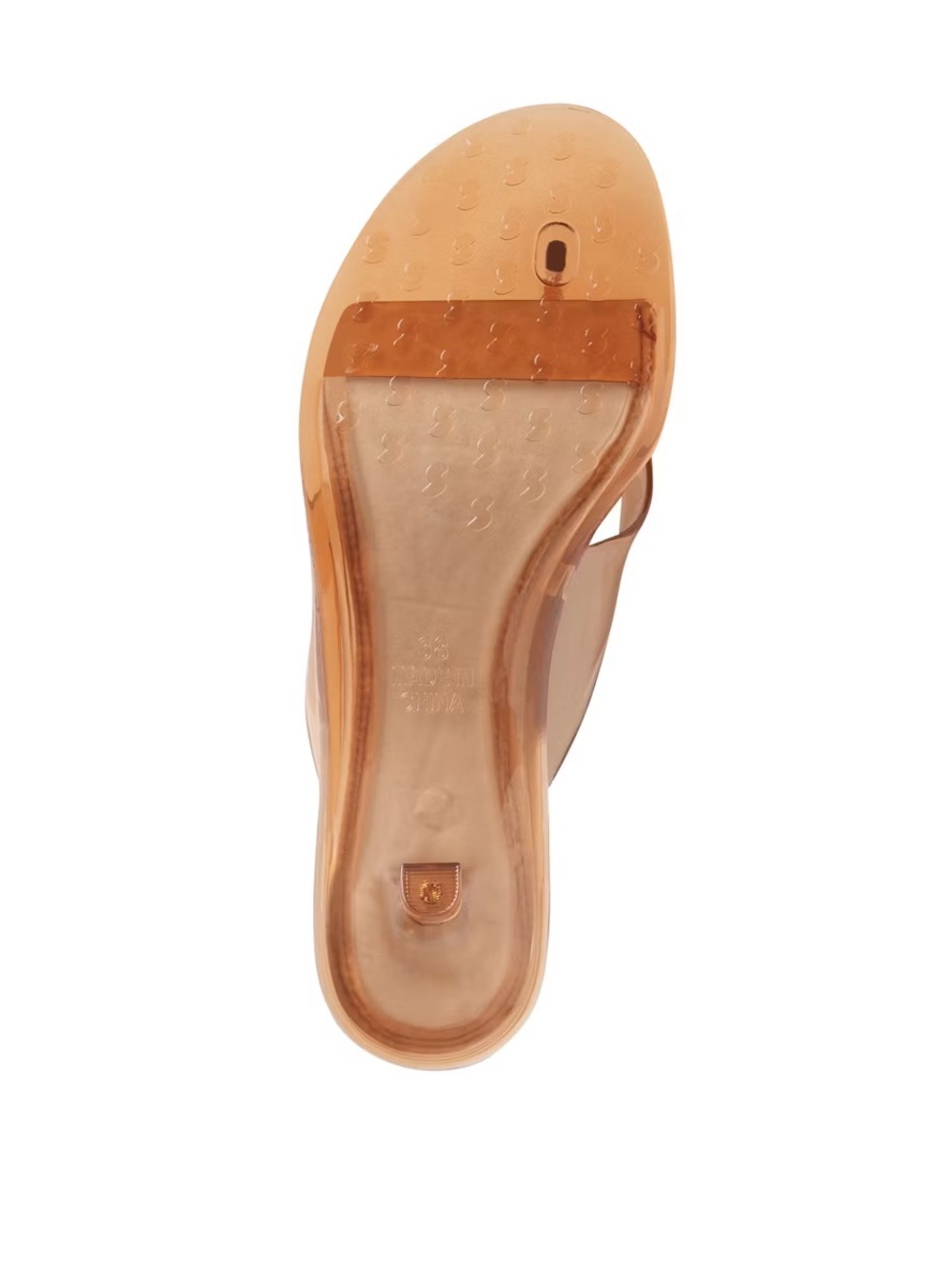 SKIMS Tan Leather Thong Kitten Heel Sandals - Picture 2 of 6